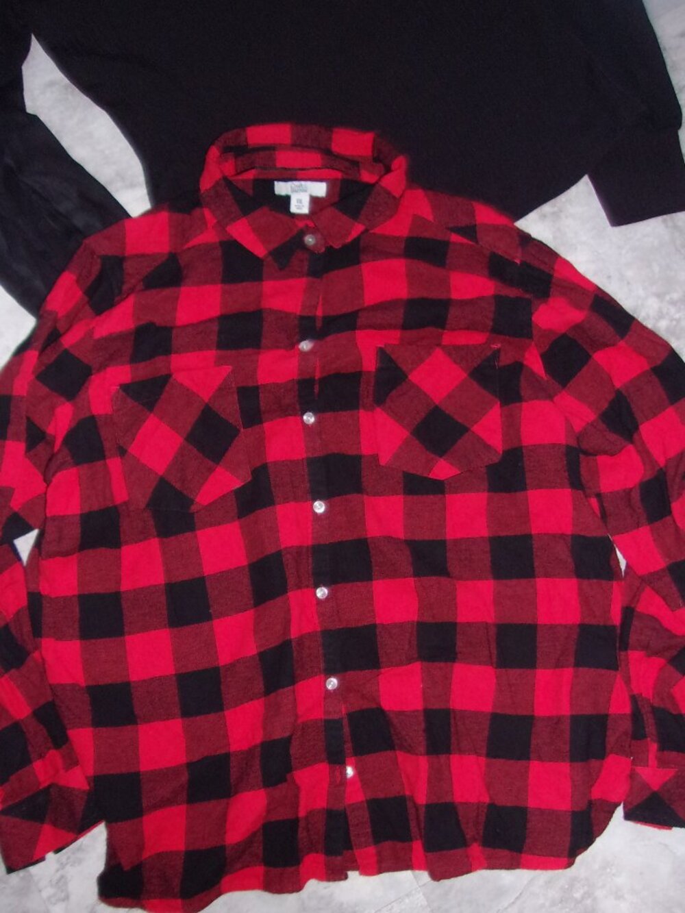 size xxl extra large womens plaid shirt red black 2x flannel button up